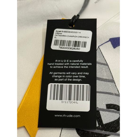 XL | RHUDE Catamaran Champion Graphic Crewneck Sweater Mens MSRP $765 NWT - Picture 5 of 13